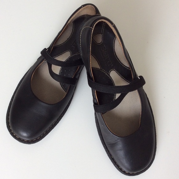 Born Shoes - Born Mary Jane Black Leather Comfort Flats Sz 8.5